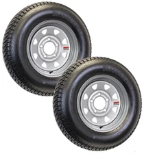 2-Pk Radial Trailer Tire Rim ST175/80R13 175/80 13 LRD 5-4.5 Silver Spoke Wheel