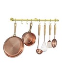  Stainless Steel Hanging Pot Rack Hanger: 23.7 Inch Pot and Pan 23.7 inch Brass