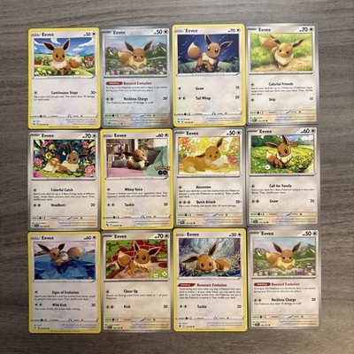 Eevee Pokémon Card Collection Lot Of 12 With Reverse Holo