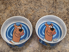 Vintage Scooby Doo Porcelain Pet  Bowls Pair 1998 No chips or cracks or stains .