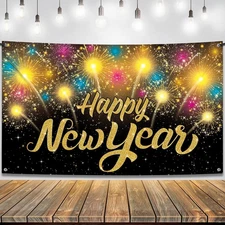 , XtraLarge Happy New Year Banner - 72x44 Inch | Happy New Years Decorations ...