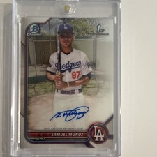 Topps 2022 Bowman Chrome 1st Bowman Autograph Prospect Samuel Munoz CPA-SM