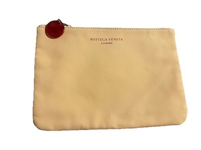 Bottega Veneta  Illusione  Zip Cosmetic Pouch Makeup Fragrance Bag Butter Yellow