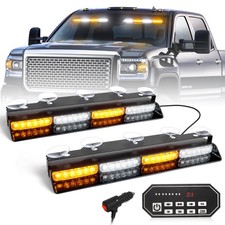 48 Led Amber White Emergency Strobe Light Bar For Truck Vehicle