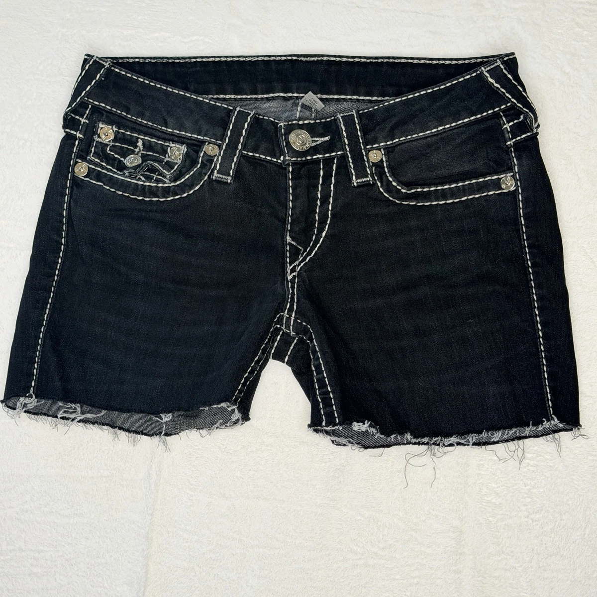 True Religion Black Low (6.5-8.5 in) Rise Shorts for Women for