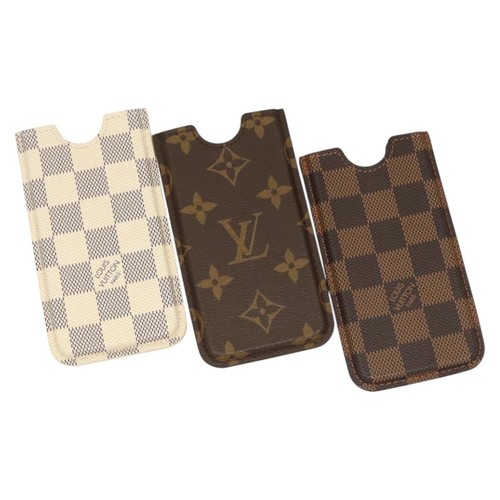 LOUIS VUITTON Damier Ebene Monogram Damier Azur iPhone Case 3 Set LV Auth 122874