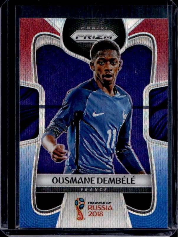 2018 Panini Prizm World Cup Ousmane Dembele Red & Blue Wave #85 France