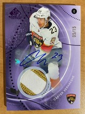 2025-26 SP Game Used Purple Auto Premium Memorabilia Patch Carter Verhaeghe /15