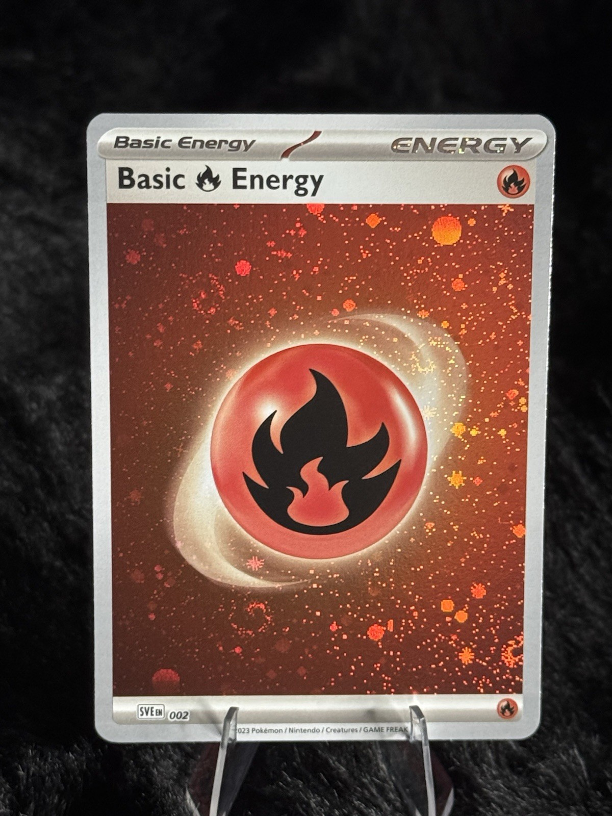 Basic Fire Energy - Pokemon 151 - Cosmos Holo SWIRL NM