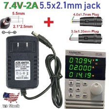 7.4V 2A AC Adapter DC Power Supply Charger Cord 5.5x2.1mm with 2 DC Plug Tips