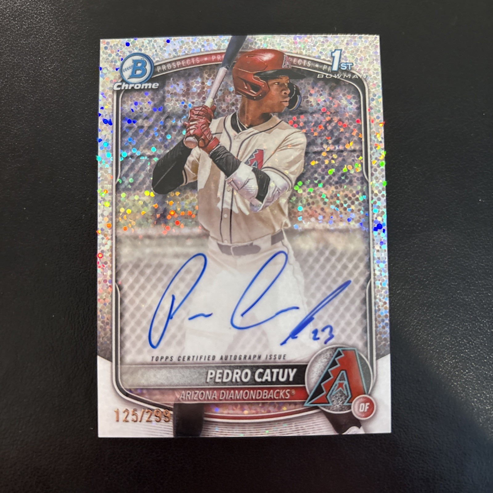 Pedro Catuy 2025 Bowman Chrome 1st Autograph Speckle Refractor 125/299 Dbacks