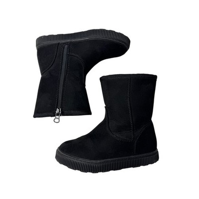 Cat & Jack Toddler Girls Size 10 Pip Boots Black Faux Shearling Zip w/ Box