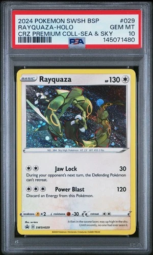2024 POKEMON PROMO CROWN ZENITH PREMIUM COLLECTION #029 RAYQUAZA-HOLO PSA 10