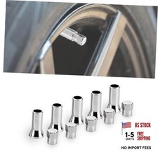 Tr414 - Universal Tpms Chrome Valve Stem Sleeve Covers And Cap Dress Tr414ac