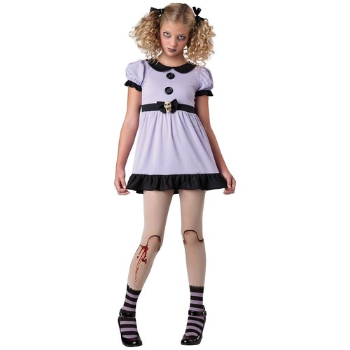 Creepy Dead Dolly Tween Girls Scary Zombie Halloween Costume