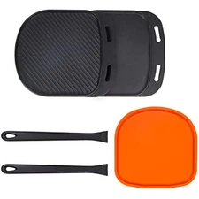 Reversible cast iron sizzler plates, 13.7 inch lifting handle, 12 inch