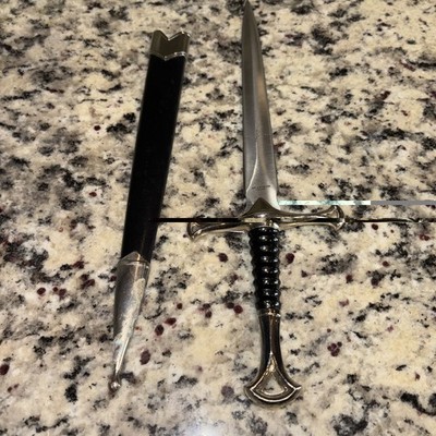 Double Edge Blade Dagger 440 Stainless Steel w/sheath USED VERY GOOD FS