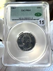 1961 90% Silver Washington Quarter PR64 CAC Graded