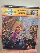 ZOOTOPIA 2 LIMITED EDITION STEELBOOK 4K BLU-RAY DIGITAL CODE - NEW - SEALED