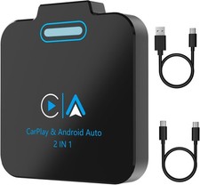 Android Auto CarPlay Wireless Adapter 2 in 1 Plug Play for iPhone Android