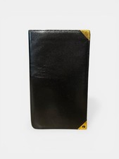 Vintage Alfred Dunhill Black Leather Coat Wallet Slim Executive Long Bifold