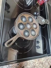 Griswold Cast Iron #32,  A962 Aebleskiver  Pan, Vintage, Erie PA "Early Handle"