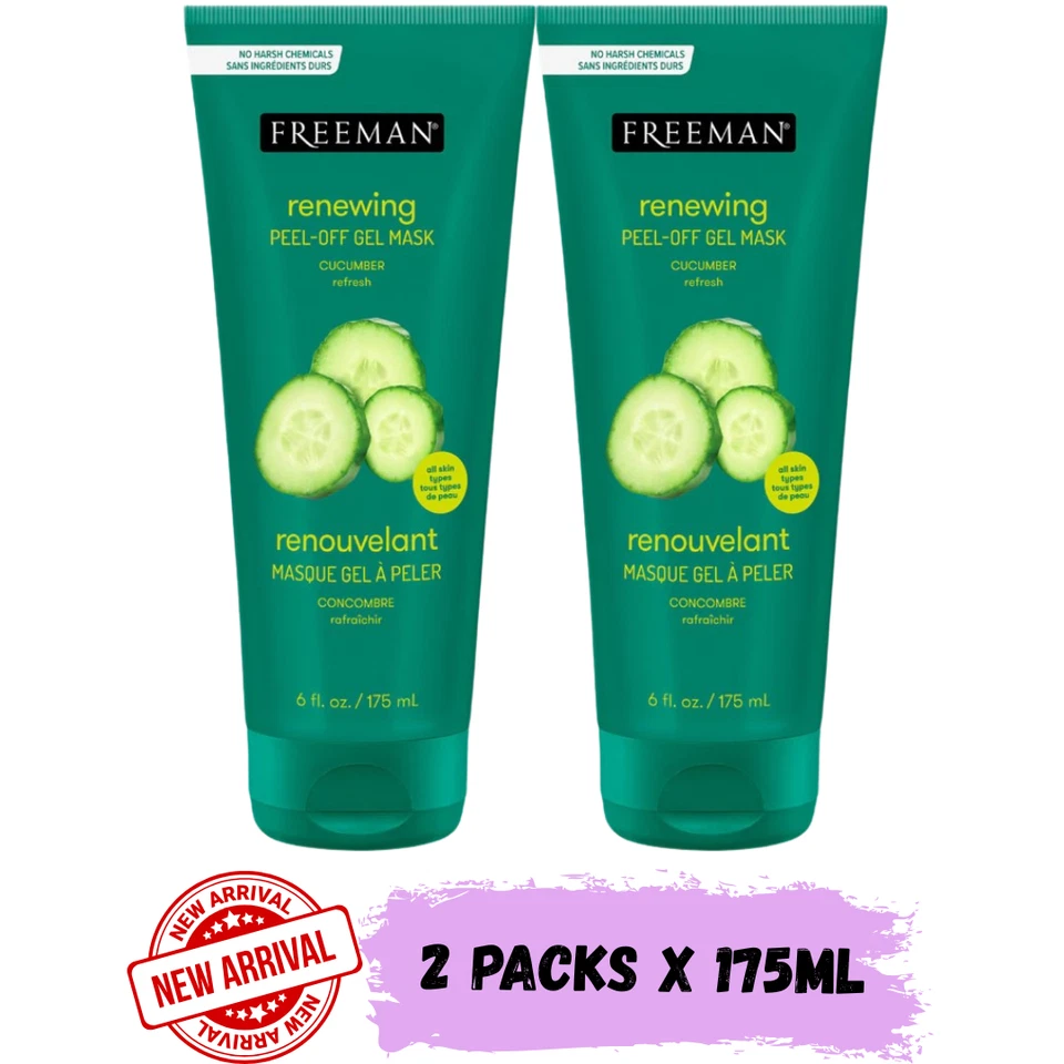 Freeman Beauty Cucumber Peel Off Gel Mask 175ml Refresh & Clarify Skin - Image 4 of 4