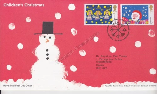 GB ROYAL MAIL FDC COVER 2013 CHRISTMAS STAMP SET CHILDRENS SET TALLENTS PMK