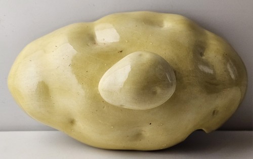 Vintage Ceramic Potato Shaped Kitchen Condiment Gravy Lidded Bowl & Spoon Modern - Picture 7 of 9