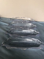 LOT of 4 Clear Plastic Corn on the Cob Trays Holders #G6