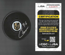 Cole Smith Signed Vegas Golden Knights Puck JSA COA