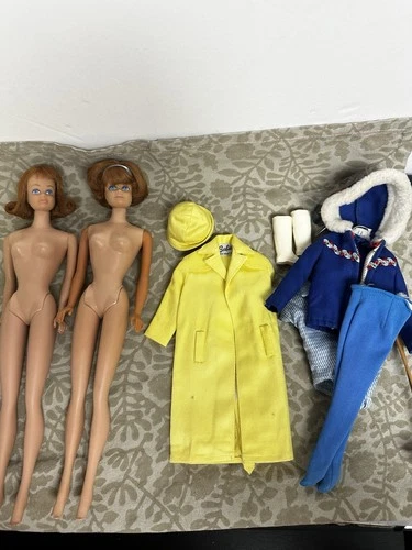 Vintage Set of 2 Midge Dolls Red Hair Freckles with Outfits