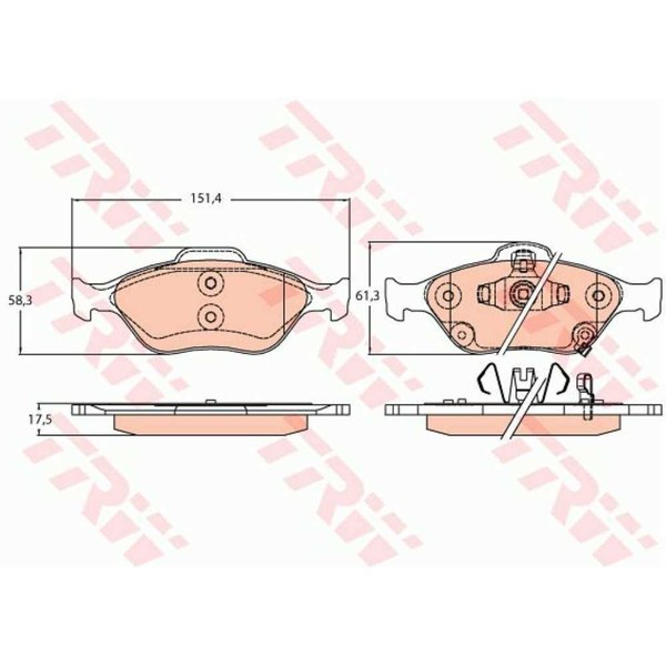 TRW BremsbeläGe GDB3625 FüR Toyota Yaris NHP13_ NSP13_ NCP13_ KSP13_ NLP13_-image