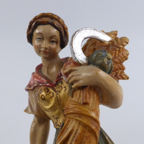Heiligenfigur Hl. Notburga Holz Figur Grödner Holzschnitzerei 27 cm - Bild 15 von 17