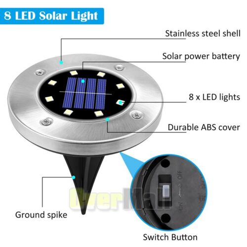 1-16 PACK LED Solar In Ground Lights Outdoor Garden In Grond Lights Waterproof - Picture 8 of 24