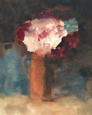1800s Watercolor Abstract Roses Painting Giclee Print on Fine Art Paper