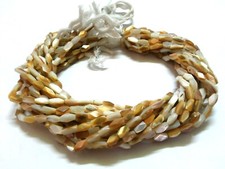 1 Strand Natural Mother Of Pearl Square Faceted 5x9-5x10mm MOP Beads 12"inch