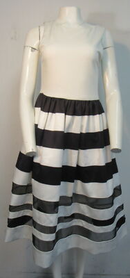 Alice + Olivia 'Larue' black and white Striped Dress sz 8 | eBay