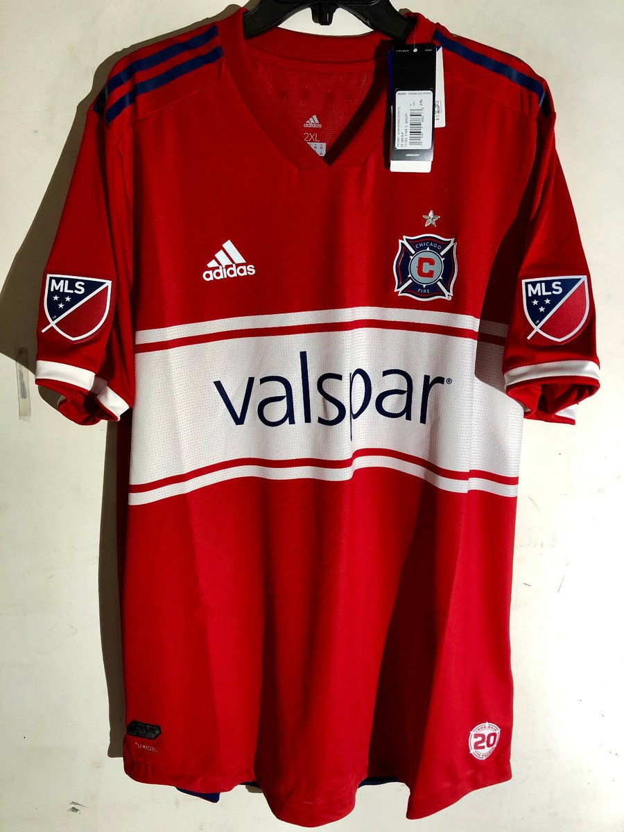 s  Adidas Authentic MLS CHICAGO FIRE Team Jersey RED sz XL | eBay
