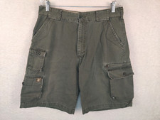 Vintage Izod Men's 34" Green Surplus Supply Utility Cargo Shorts Faded 4859