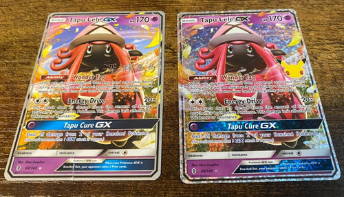 set of 2 Tapu Lele GX Pokemon Celebrations & orginal classic Collection 60/145