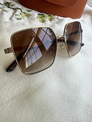Tory Burch 55mm Square Sunglasses TY6087 Shiny Gold/Brown  display picture 1