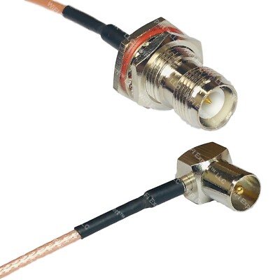 RG316 RP-TNC FEMALE BULKHEAD to DVB Pal Male Angle RF Cable Rapid-SHIP LOT