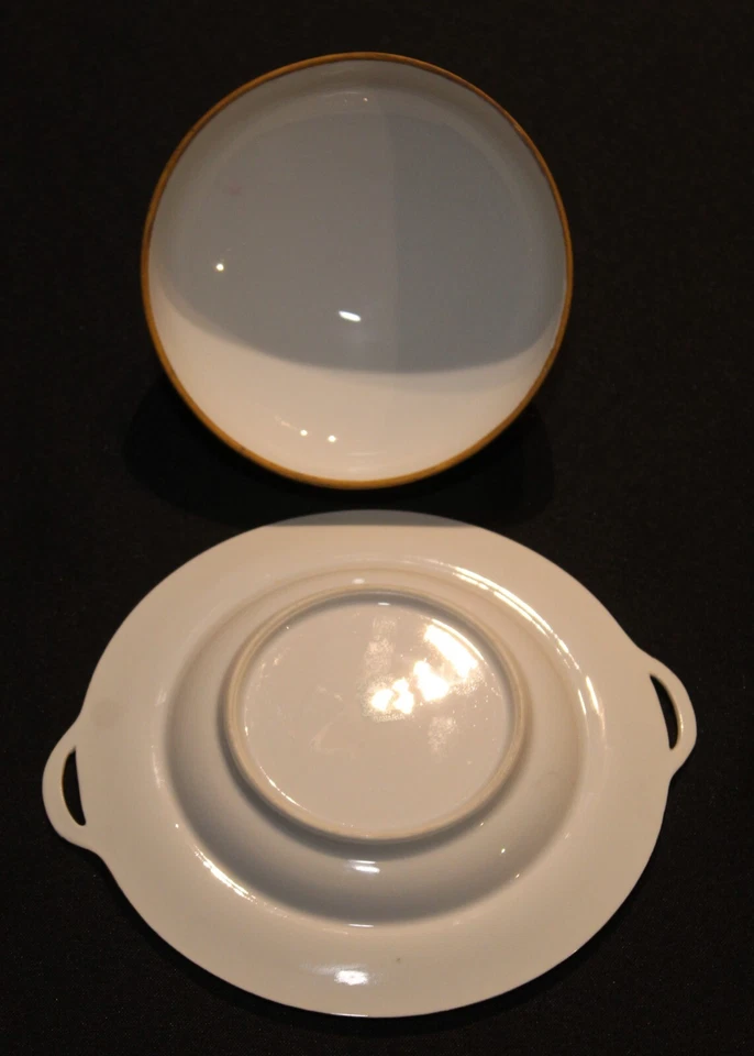 Plato de mantequilla cubierto floral rosa rosa antiguo Royal Bayreuth Foto 3 de 4