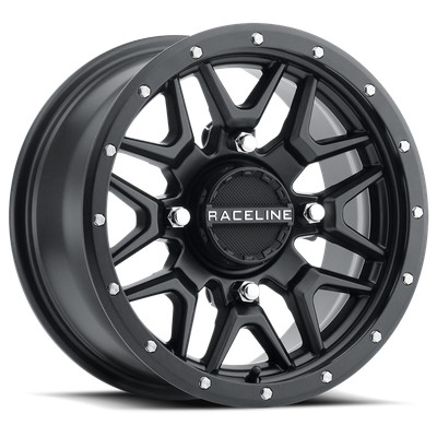 Raceline A94B Krank 14x7-inch Satin Black Wheel for Powersports Vehicles (Part Number: A94B-47011+10)