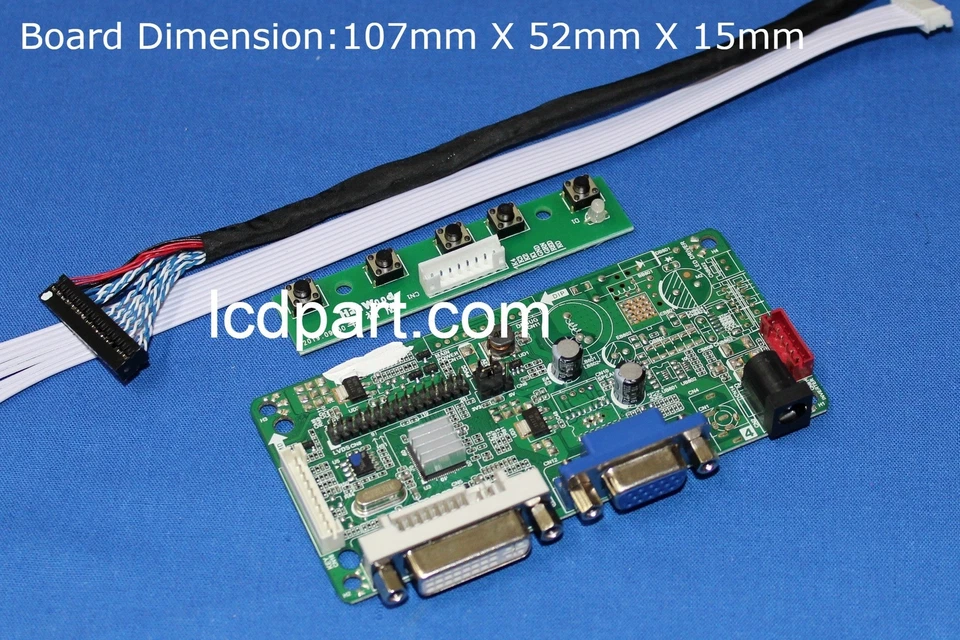 Kit Controlador LCD para G150XG01-V3, P/N: DF14-20P-1LVDS_1024X768-6Bit+MS542EXT Foto 2 de 3