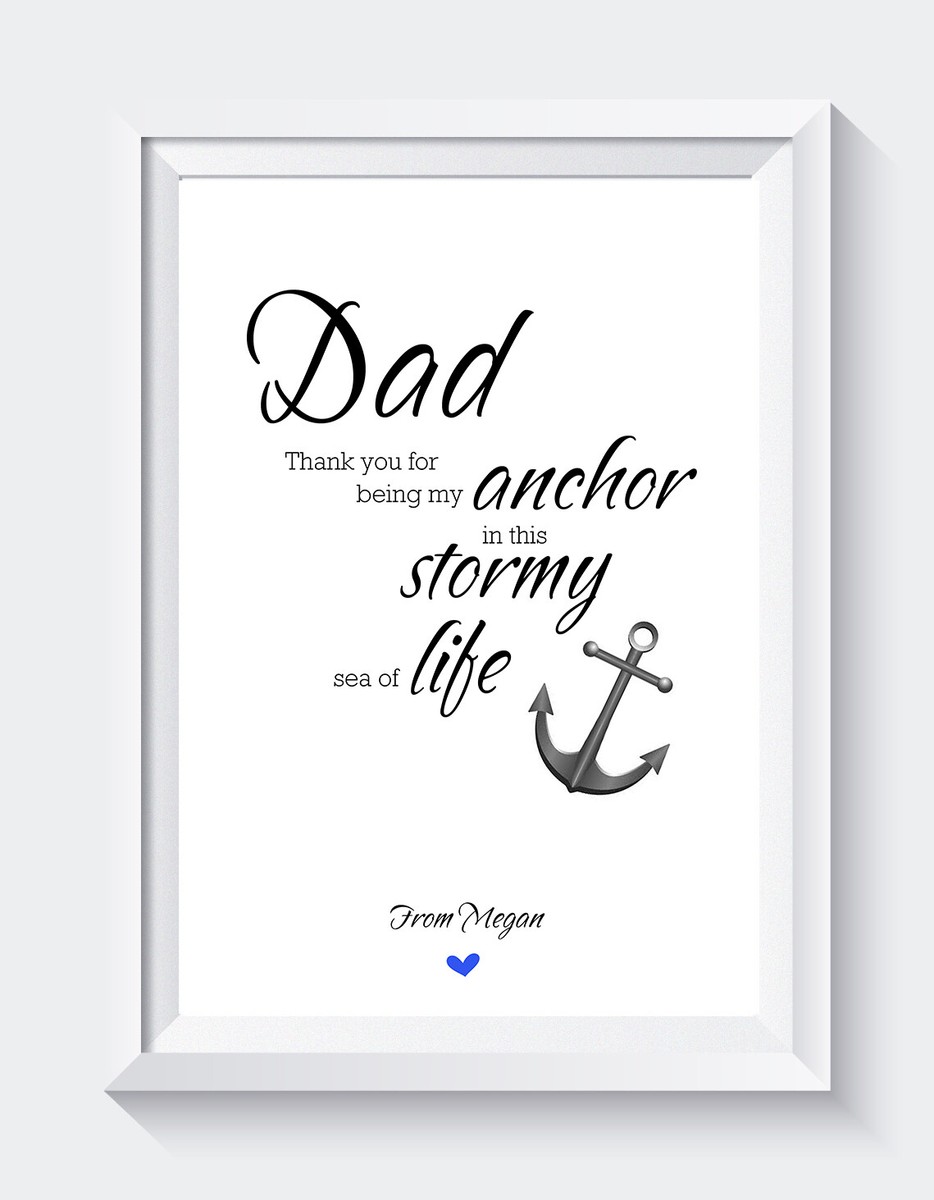 Personalised Fathers Day Gift Dad Grandad Quote From Son Daughter