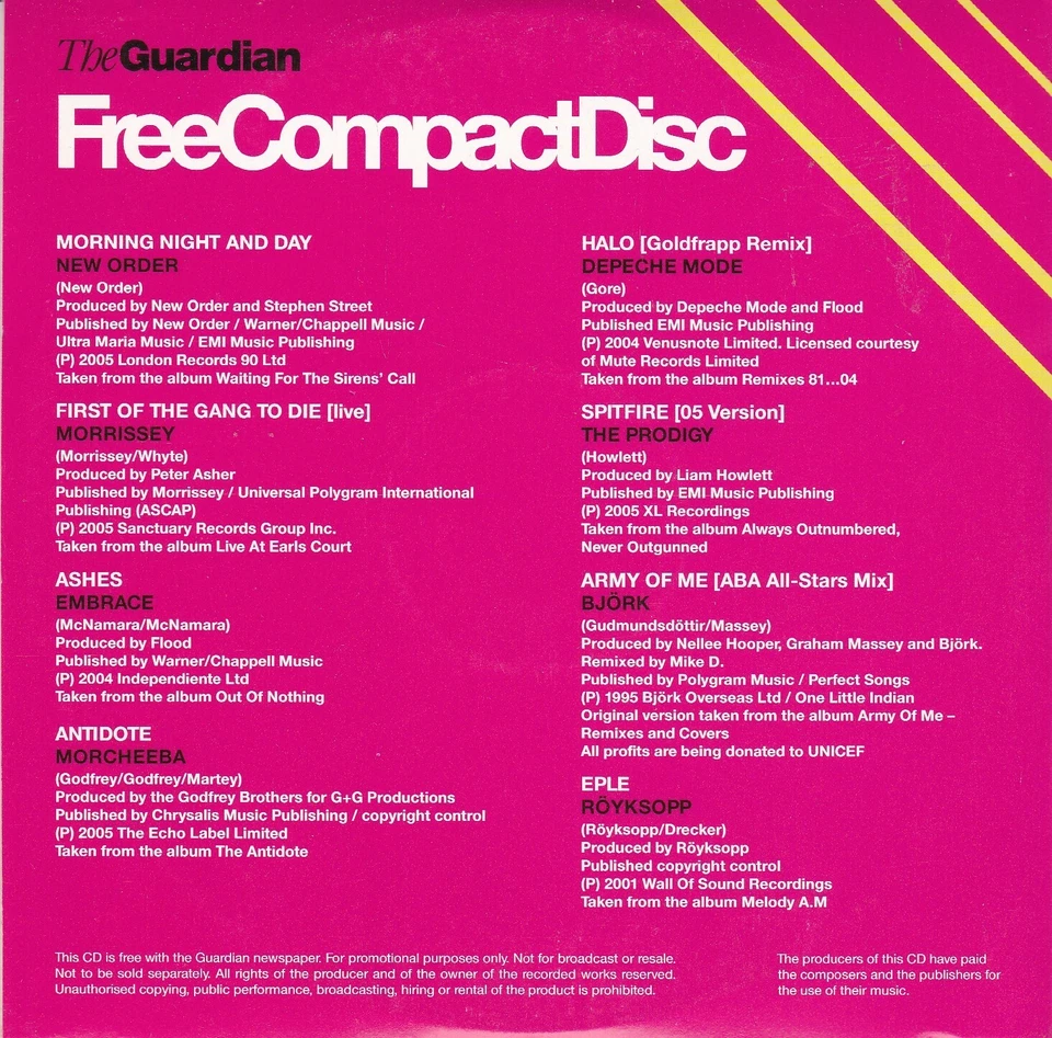 FreeCompactDisc ( THE GUARDIAN Newspaper CD 2005 ) FCD004 - Bild 2 von 3