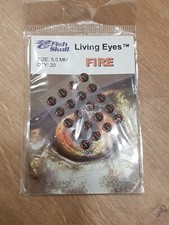Neuf Paquet de 20 crânes de poisson premium attachant mouche yeux vivants 5 mm feu 