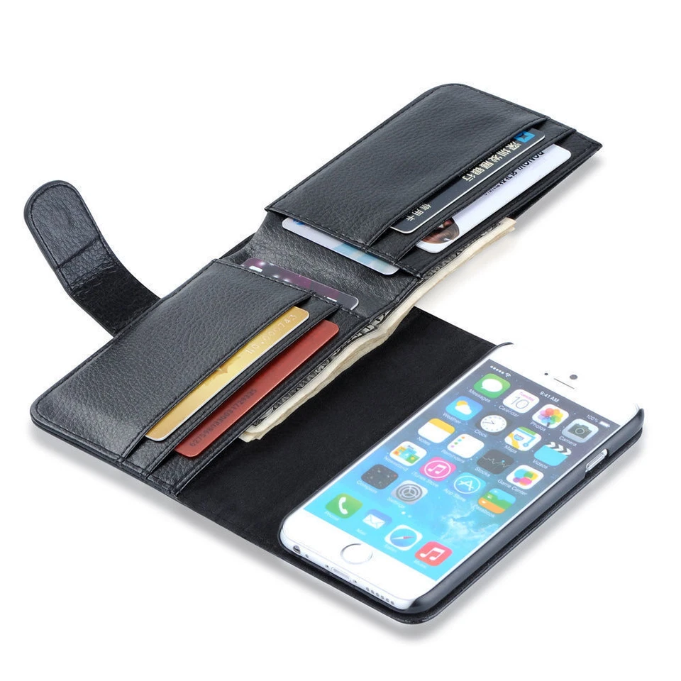 New 7 Card Holder Flip Wallet Leather Case Cover For Apple iPhone 6S / 6S Plus - Image 2 of 4